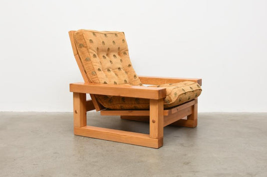 1970s reclining lounger in Finnish pine