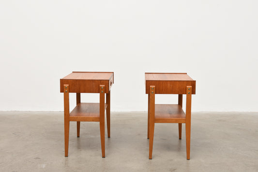 Pair of Swedish teak bedside tables