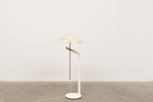 1980s floor light with floral shade