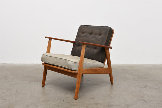 Choose your own fabric: 1950s teak + oak lounger