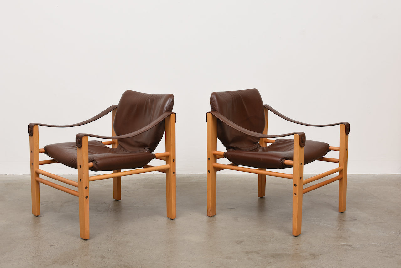 One available: 1980s safari chairs by Skipper Møbler