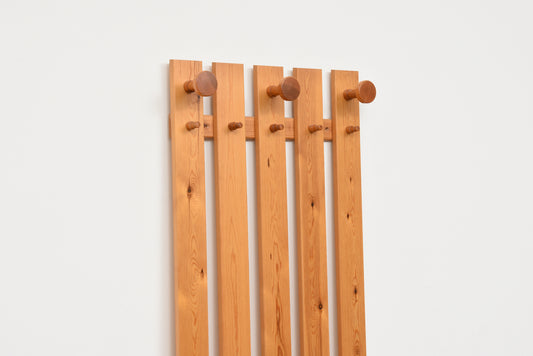 1970s Swedish pine coat rack