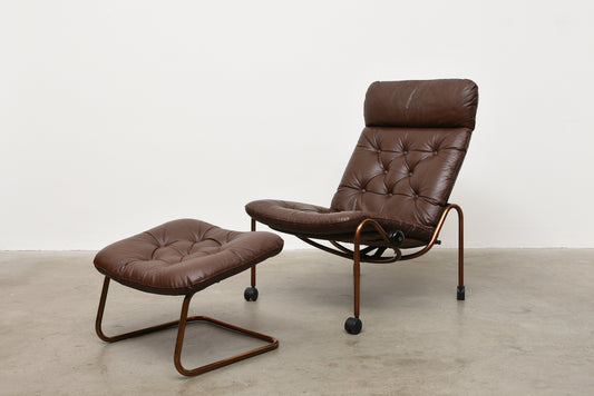 1970s reclining lounger + foot stool