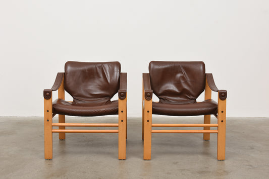 One available: 1980s safari chairs by Skipper Møbler