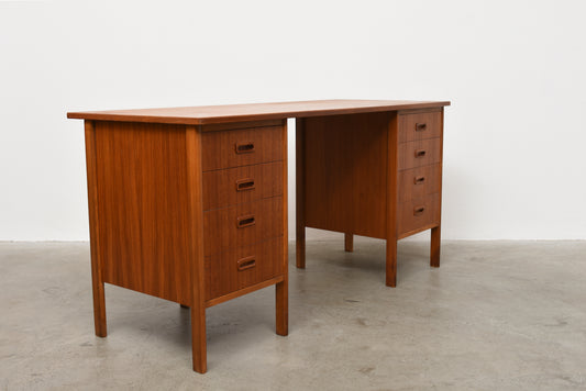1960s twin pedestal desk in teak