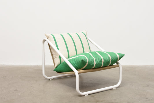 1980s metal + canvas lounger