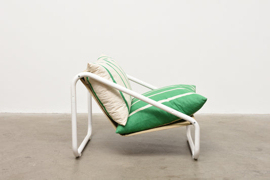 1980s metal + canvas lounger