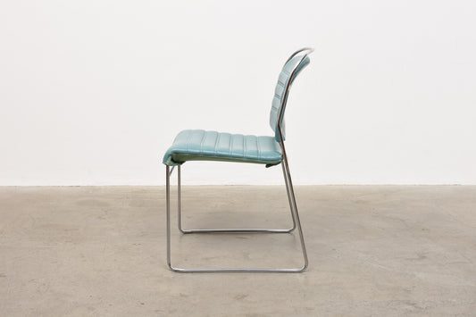 1980s leather + steel chair by Kenneth Bergenbladd