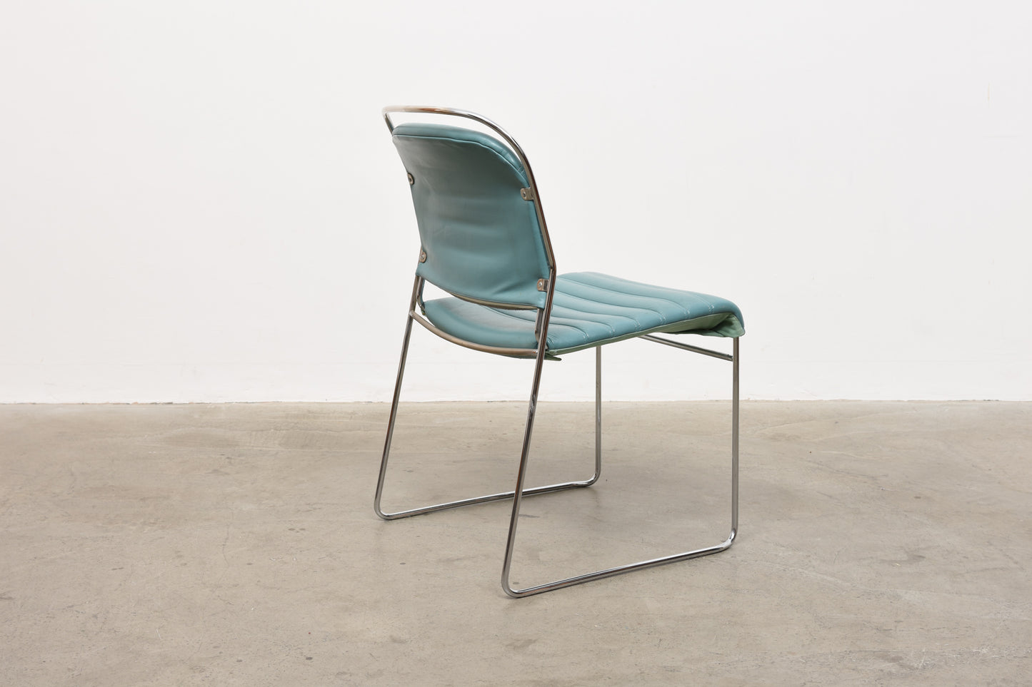 1980s leather + steel chair by Kenneth Bergenbladd