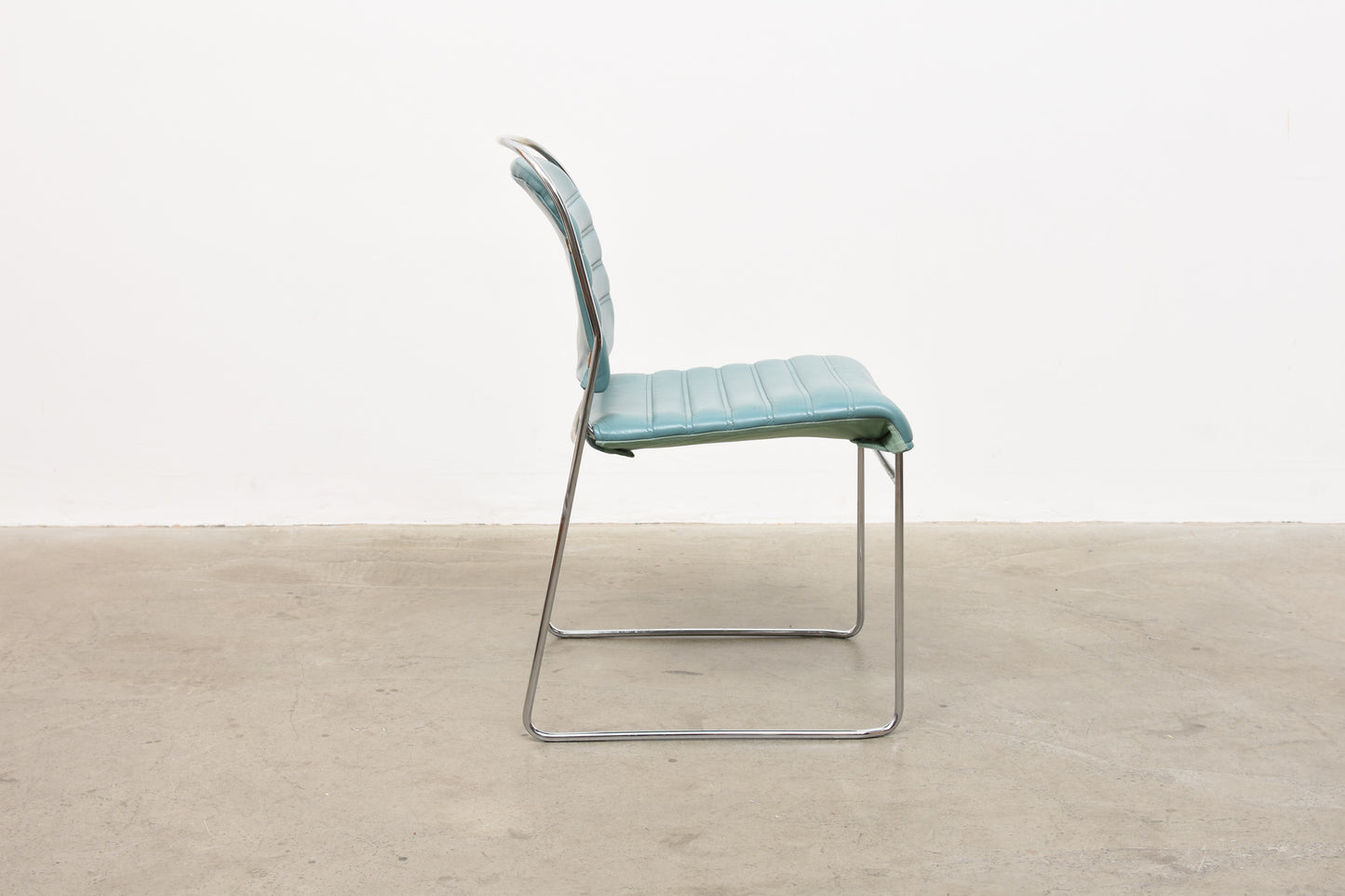 1980s leather + steel chair by Kenneth Bergenbladd