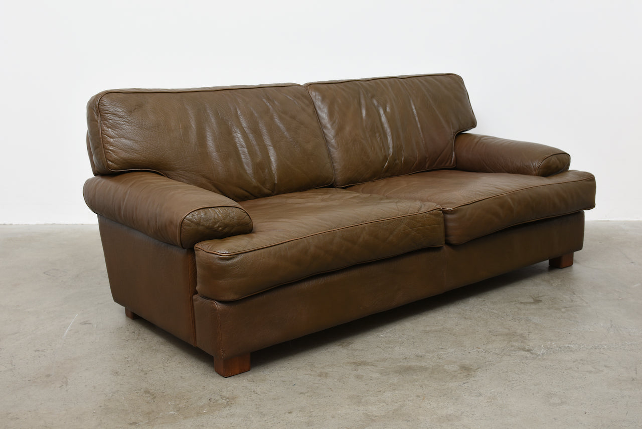 1970s leather two and a half seater