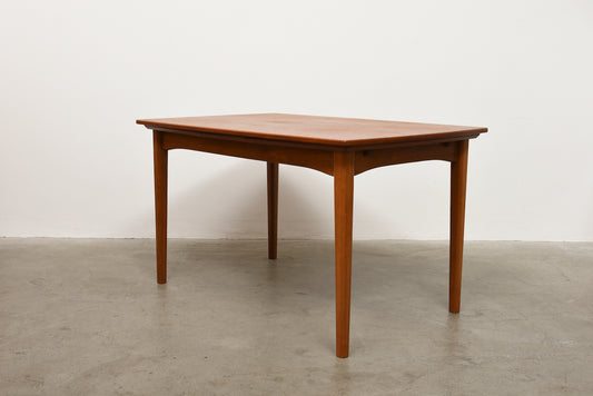 Extending teak + oak dining table - 127L cm