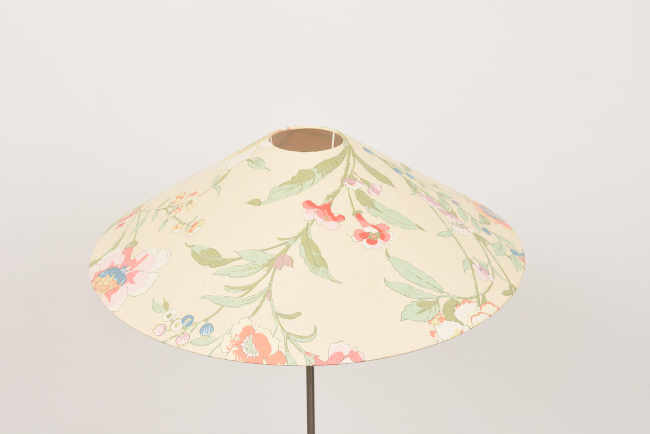 1980s floor light with floral shade