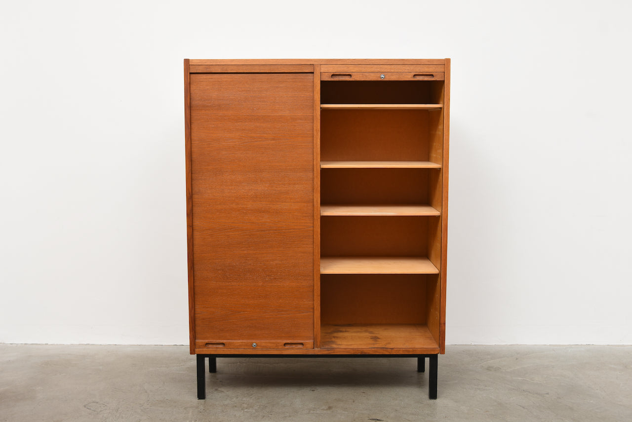 1960s oak archive cabinet