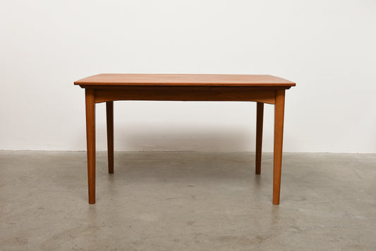 Extending teak + oak dining table - 127L cm