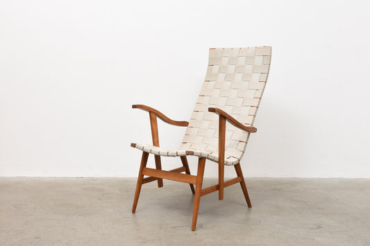 1940s Swedish pine lounger