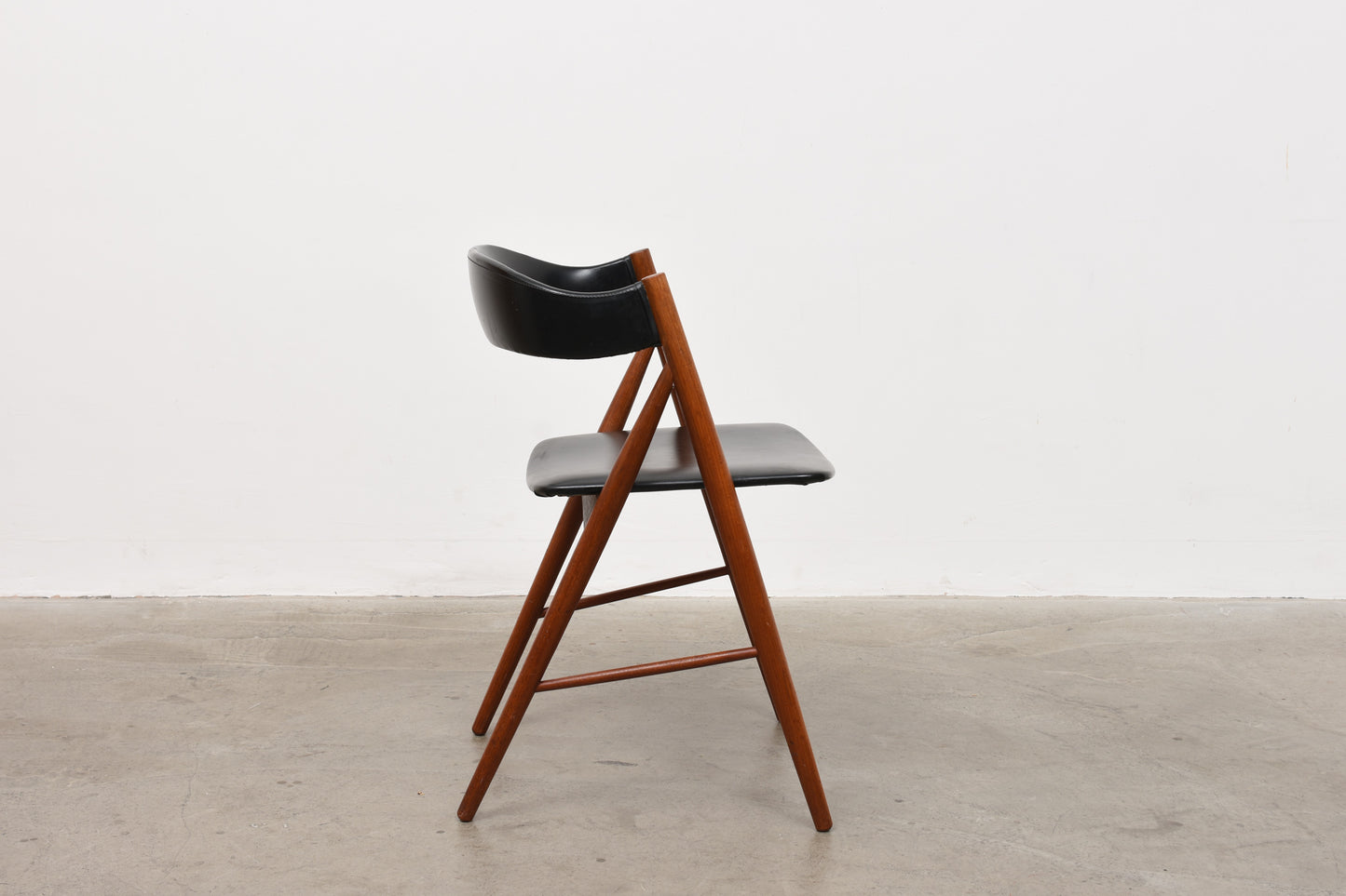 1960s Swedish teak + vinyl chair