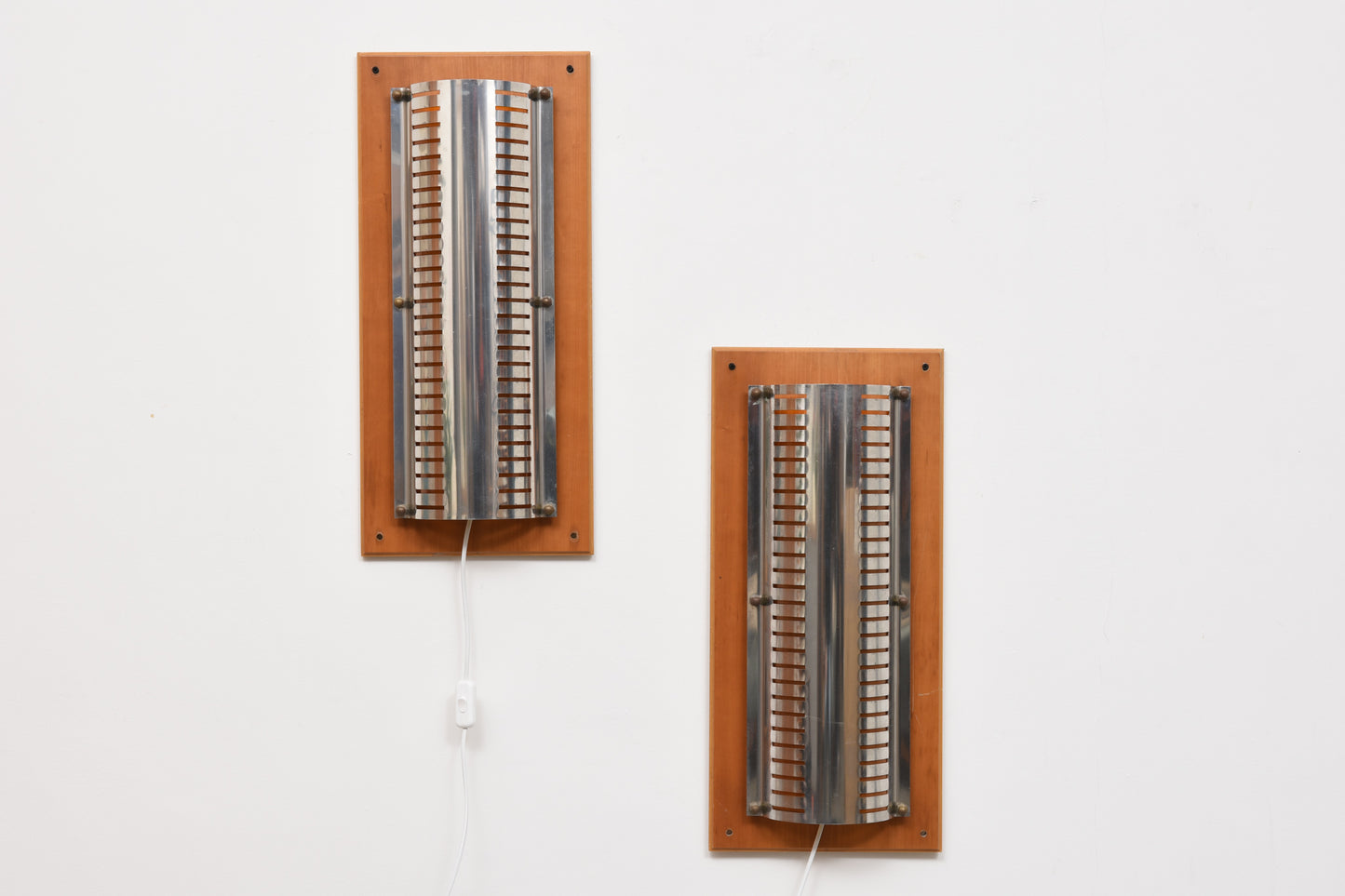 One available: 1970s wall lights with metal diffusers