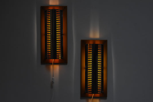One available: 1970s wall lights with metal diffusers