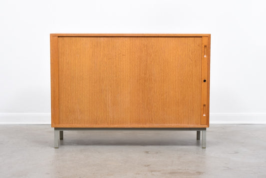 1970s oak storage cabinet with tambour door