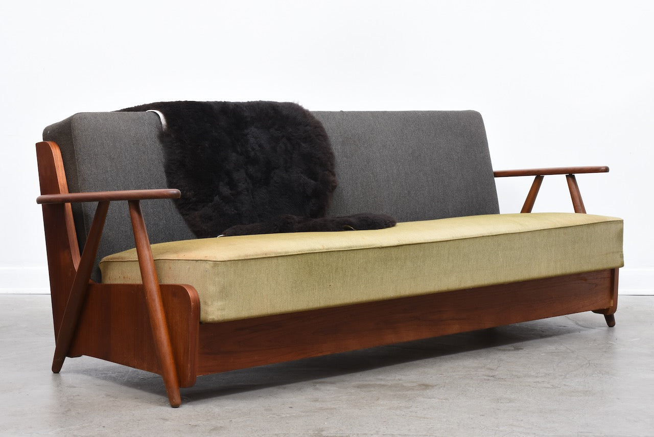 New upholstery included: 1950s foldout sofa bed