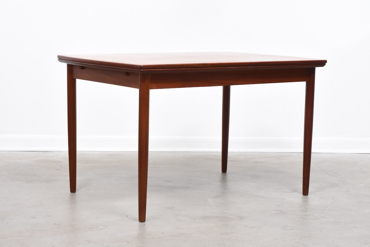 1960s extending teak dining table with curved sides