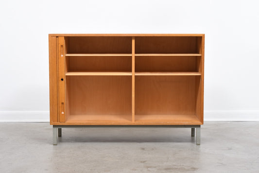 1970s oak storage cabinet with tambour door