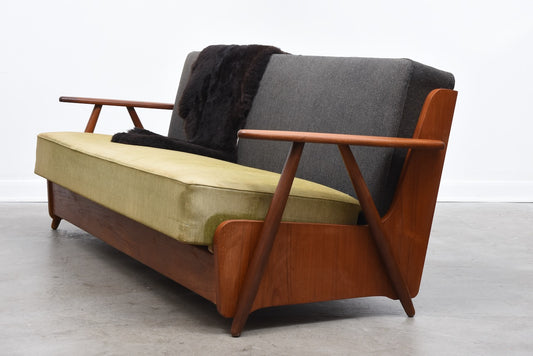 New upholstery included: 1950s foldout sofa bed