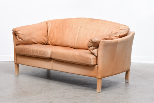 1980s aniline leather sofa by Mogens Hansen