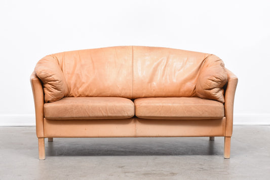 1980s aniline leather sofa by Mogens Hansen