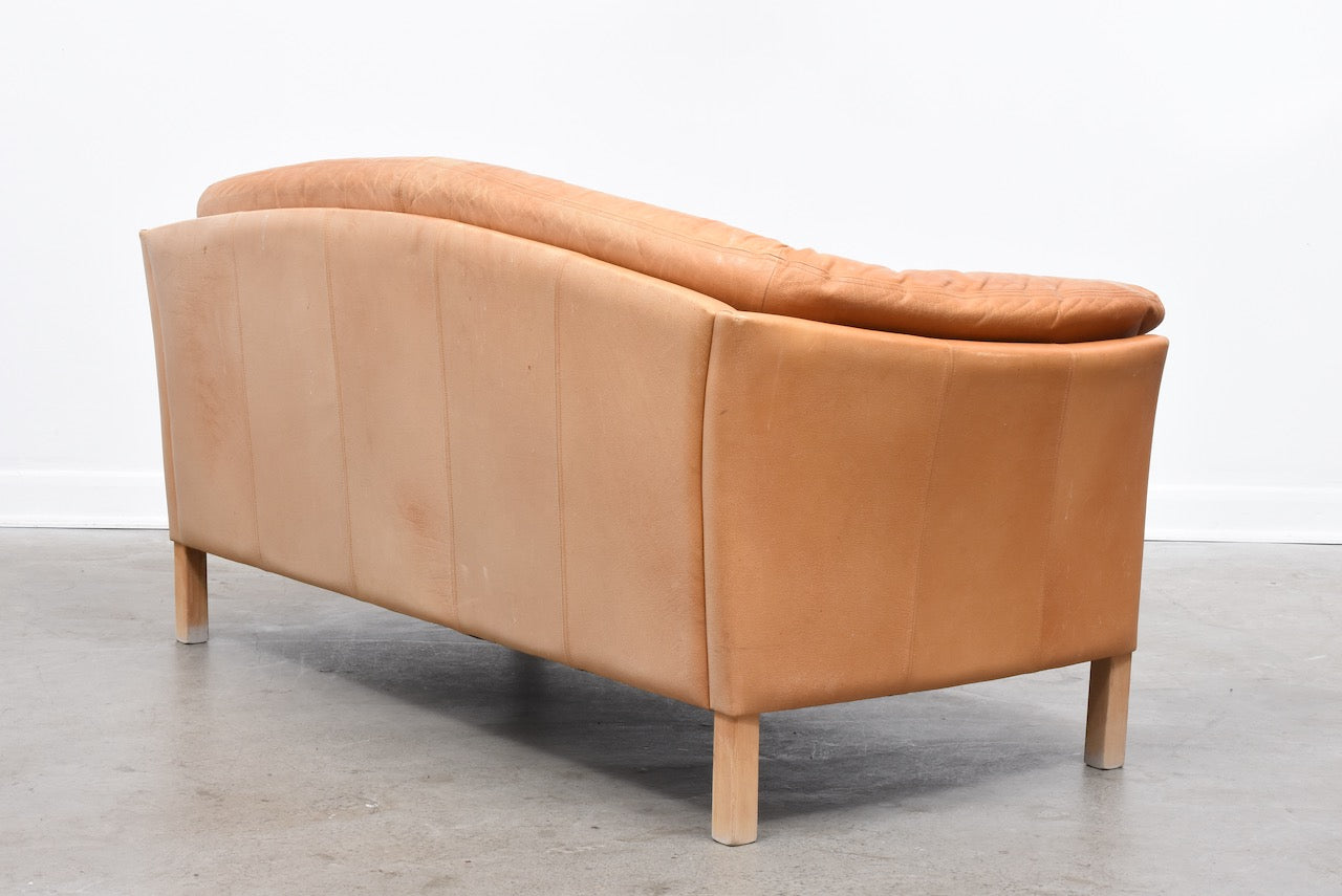 1980s aniline leather sofa by Mogens Hansen