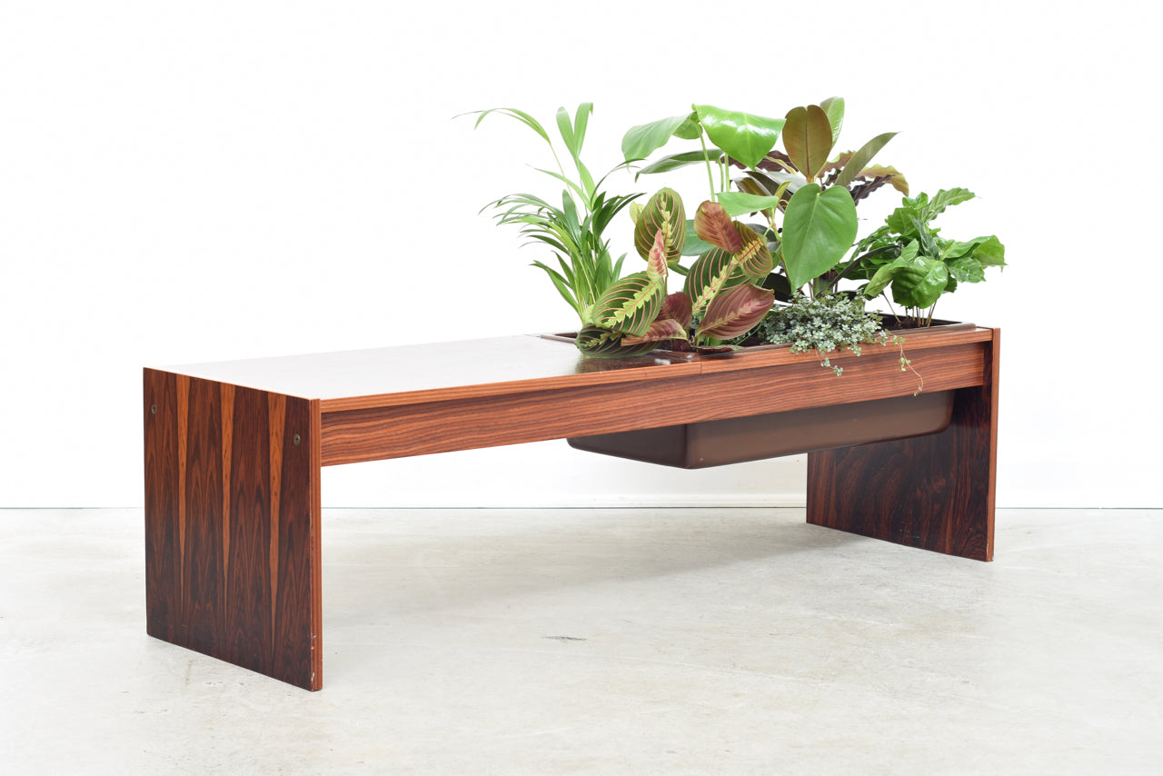 1970s rosewood table with planter