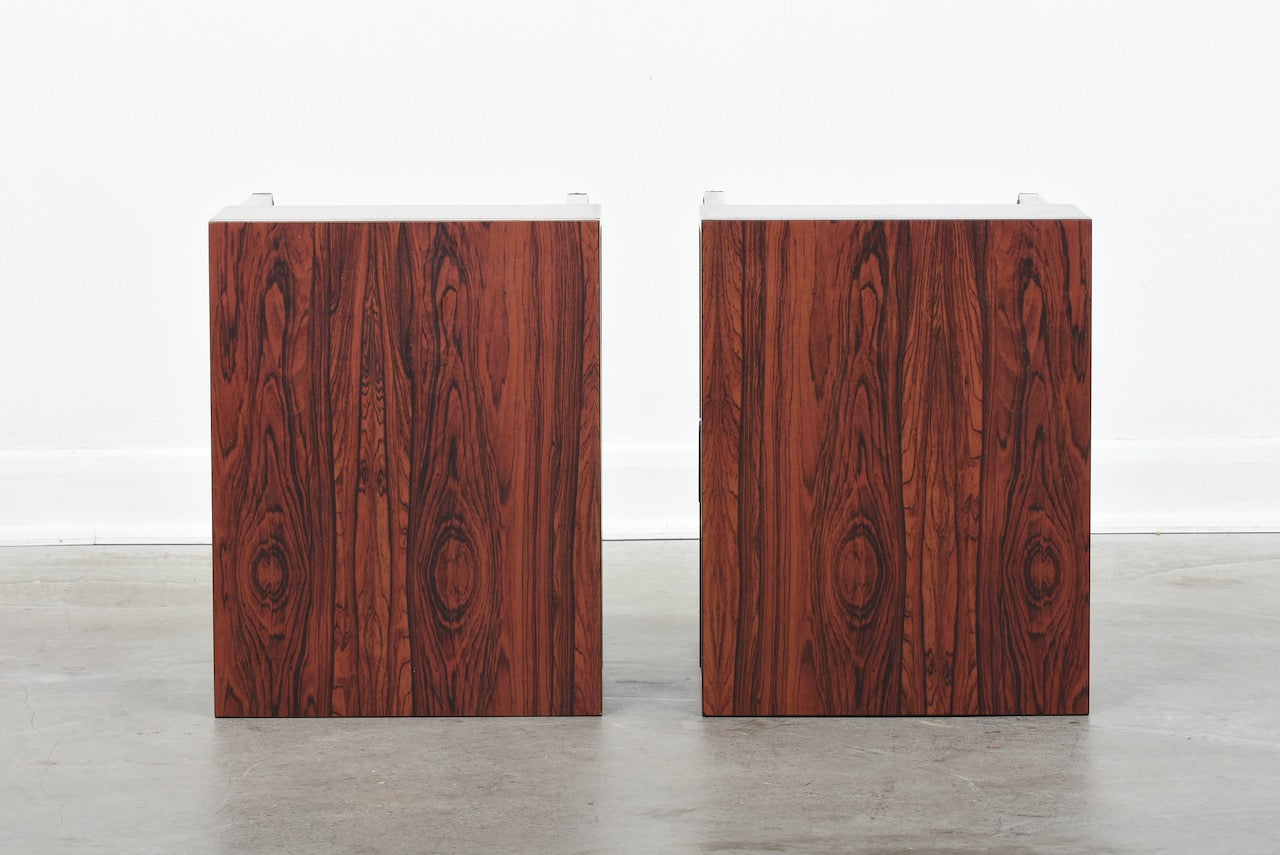 Pair of rosewood bedside tables by Nipu