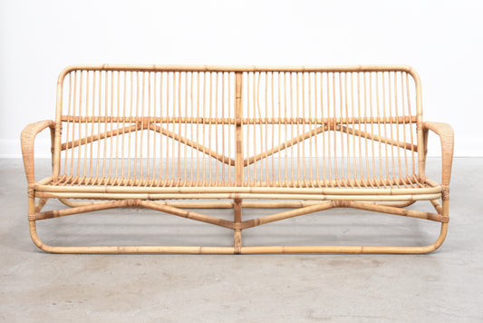 1960s bamboo three seat sofa