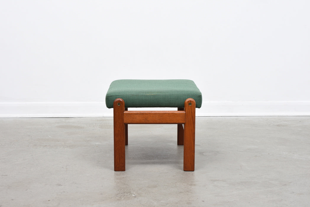 Solid teak footstool by FDB Møbler