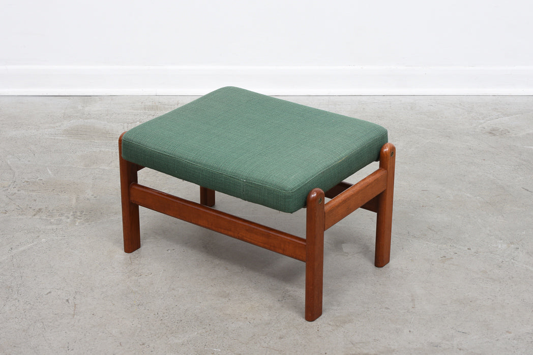 Solid teak footstool by FDB Møbler
