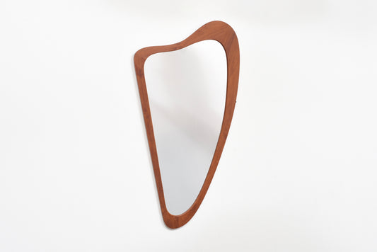 1960s asymmetrical teak mirror