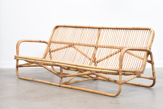1960s bamboo three seat sofa