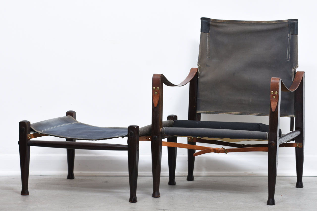 Safari chair + ottoman by Kaare Klint