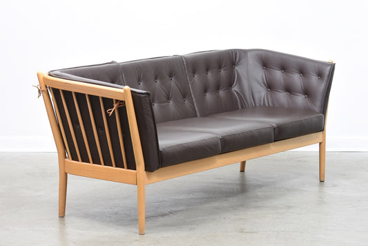 Model J148 in beech + leather sofa by Erik Jørgensen