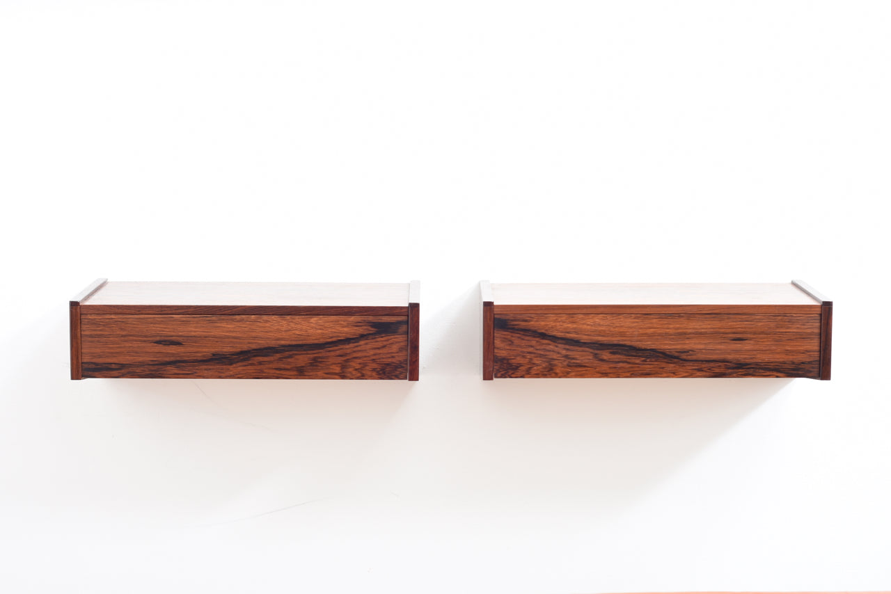 Pair of rosewood floating drawers