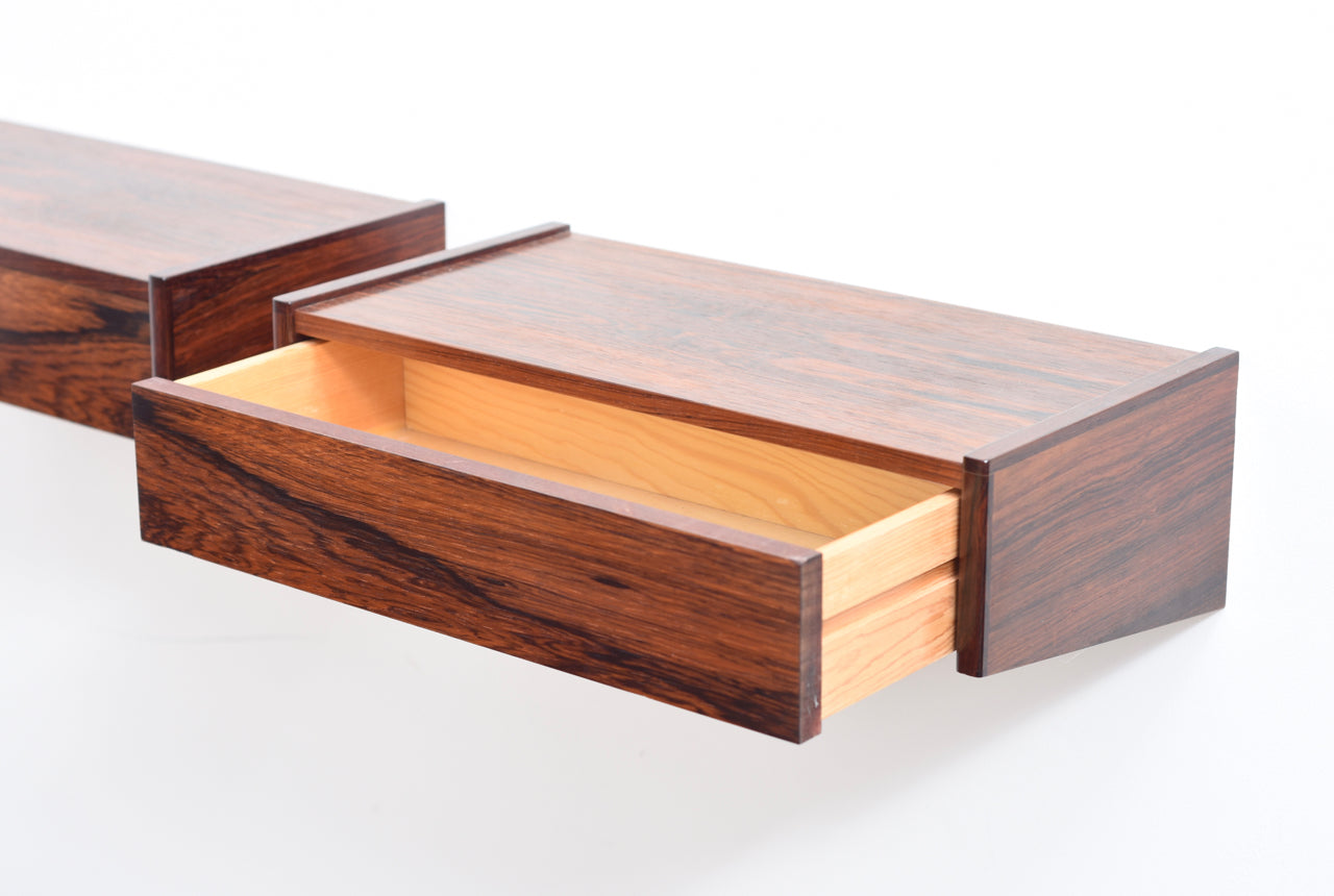 Pair of rosewood floating drawers