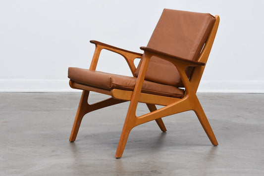 1960s Swedish lounger with teak arms
