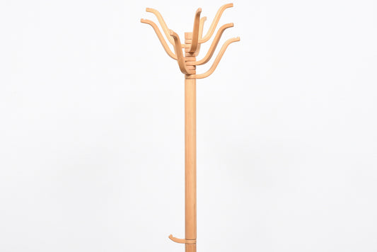 Vintage beech + oak coat stand