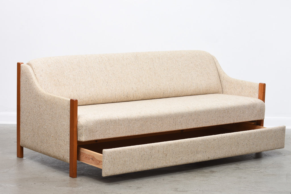 Vintage teak + wool sofa bed