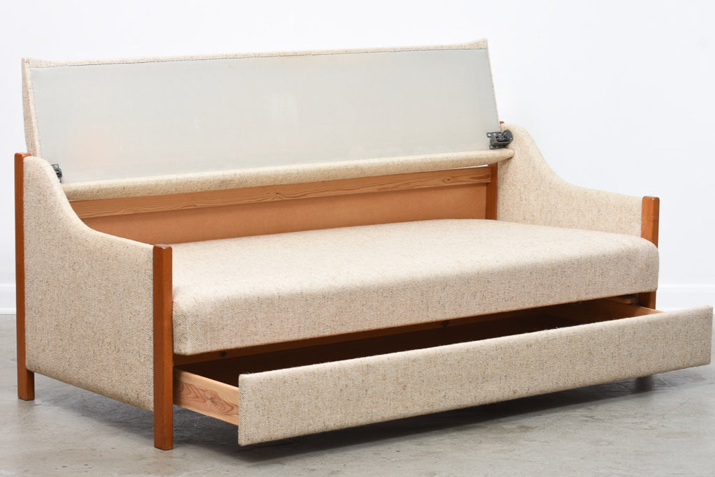 Vintage teak + wool sofa bed