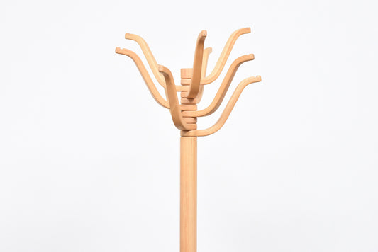 Vintage beech + oak coat stand
