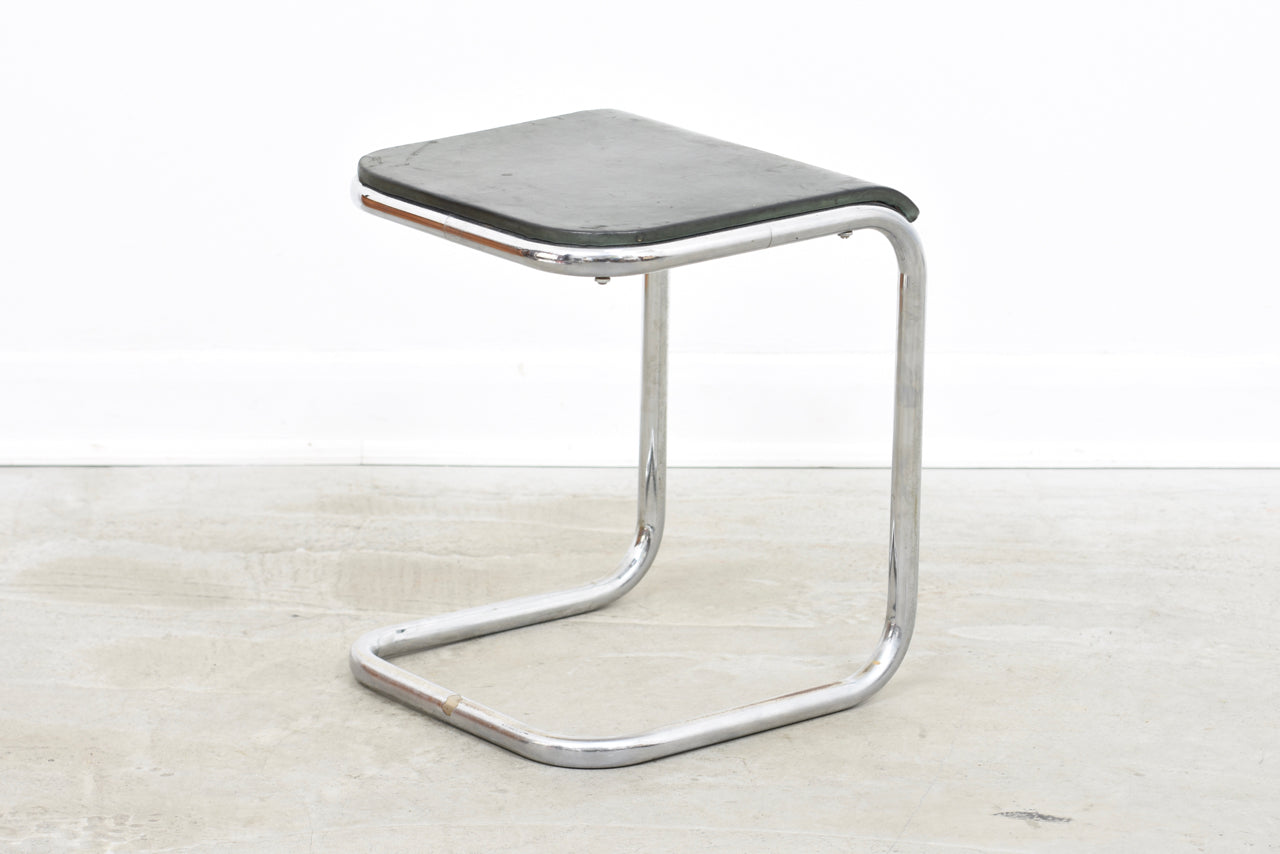 Leather + steel cantilever stool – CHASE & SORENSEN