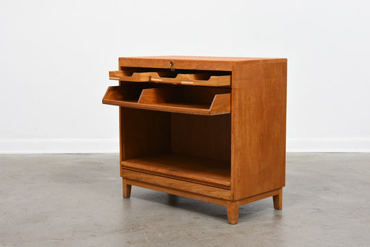 1960s Swedish filing cabinet with tambour door