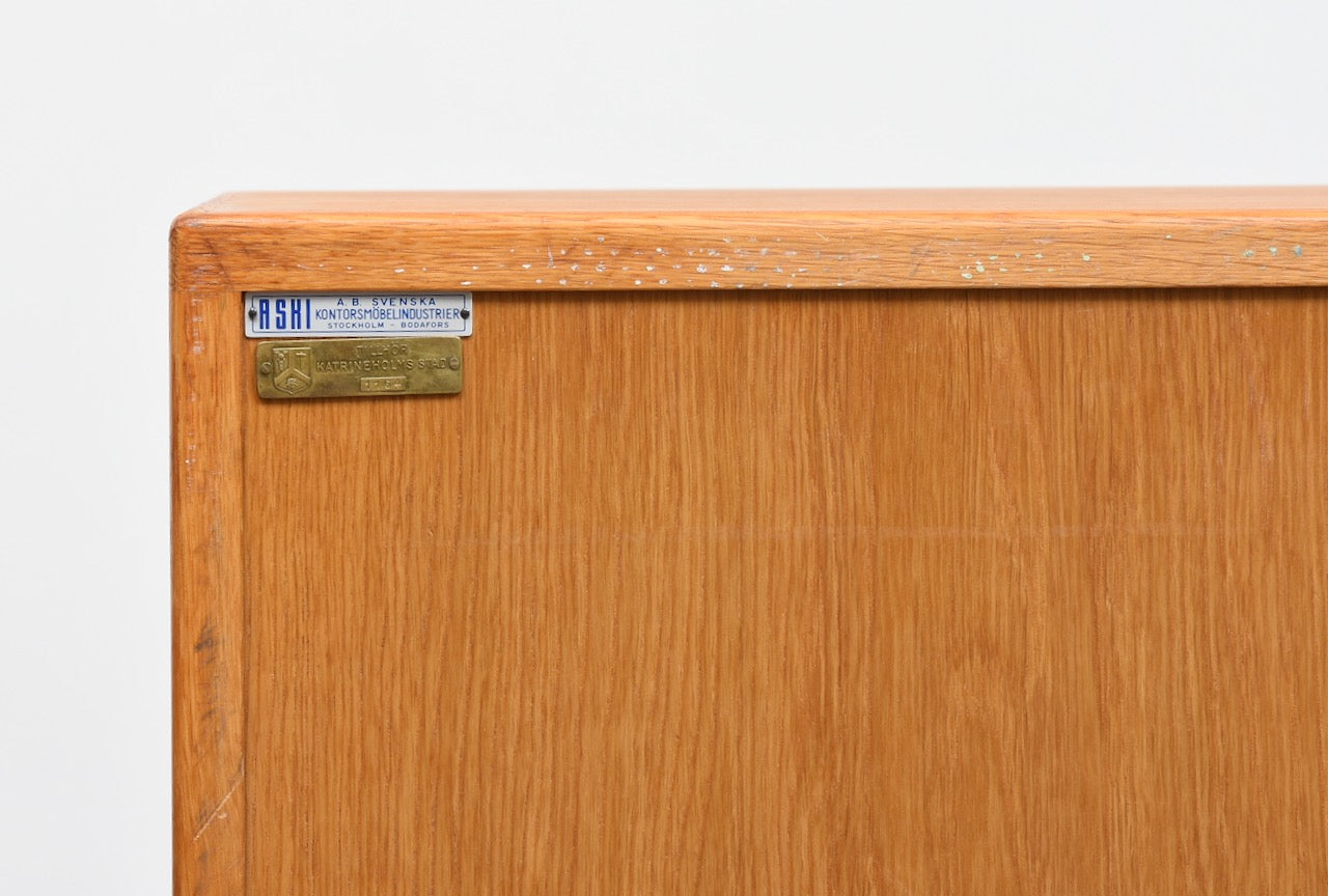 1960s Swedish filing cabinet with tambour door